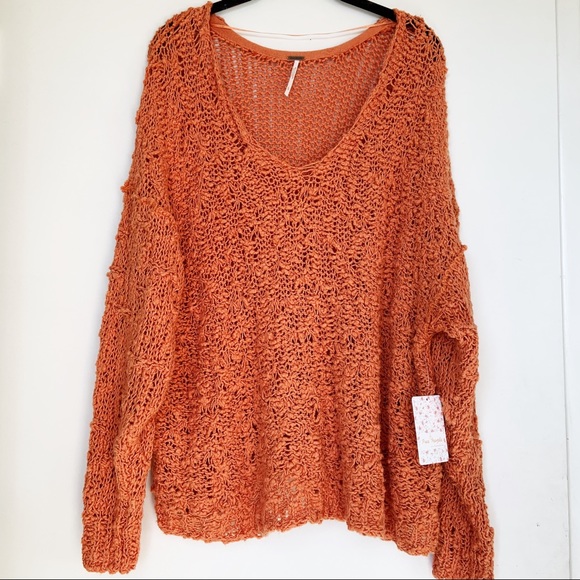 NWT Free People Sunday Shore Sweater - Coral Sands - Picture 2 of 7